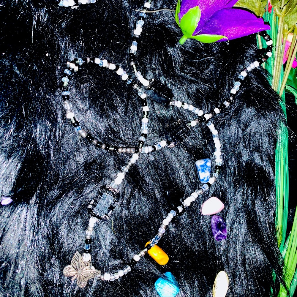 New Beginnings butterfly charm waist bead set . Customized by Luna V